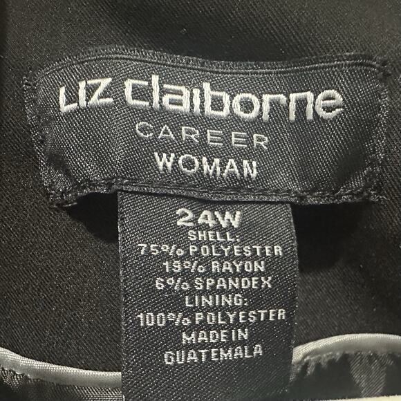Liz Claiborne Women's Blazer Jacket Size 24 Black Business Career Staple NWT - Picture 2 of 6